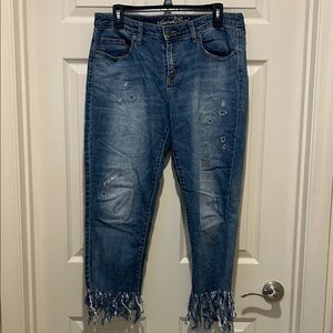 Universal Thread Blue Distressed Ankle Jeans